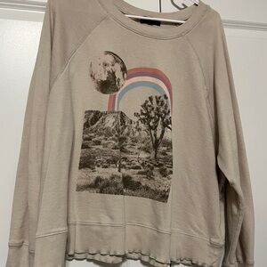 La La Land Joshua tree Sweatshirt with Desert Print and Rainbow